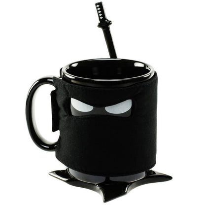 Ninja Ceramic Milk & Coffee Mug With Cover Coaster And Spoon