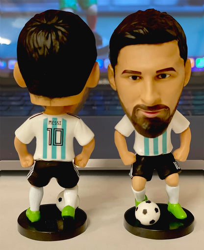 Lionel Messi Bobblehead + Double Tape to Stick- PVC Action Figure - Soccer Star/Football Player/Bobble Head for Car Decoration Soccer Fans (10 cm)-copy