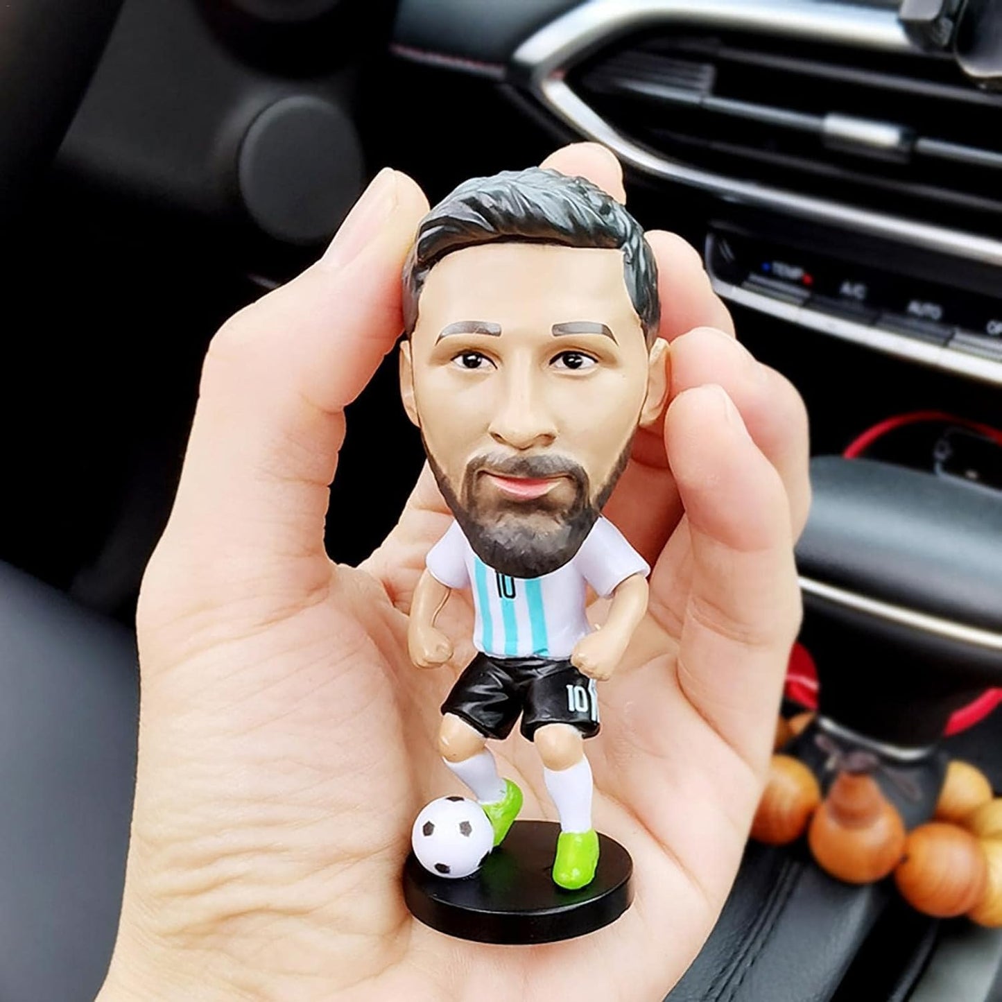 Lionel Messi Bobblehead + Double Tape to Stick- PVC Action Figure - Soccer Star/Football Player/Bobble Head for Car Decoration Soccer Fans (10 cm)-copy