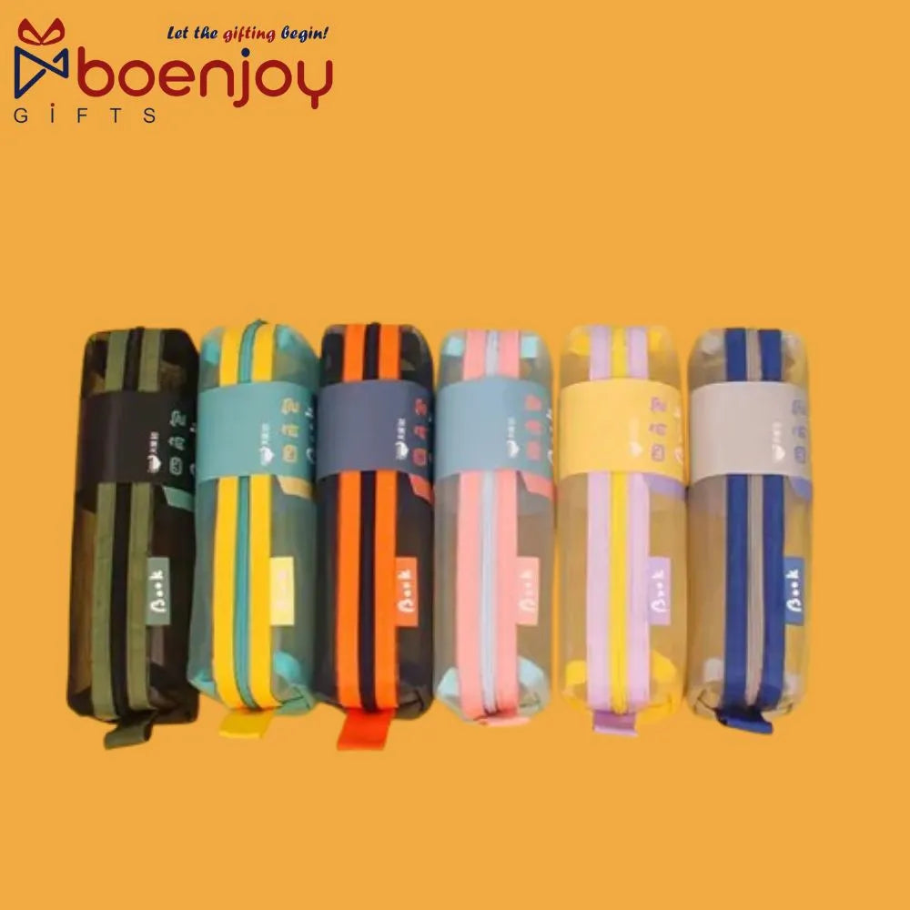 Luxury Thick net pencil pouch bags | clear mesh pencil bag stationeries for office school (Random Color)