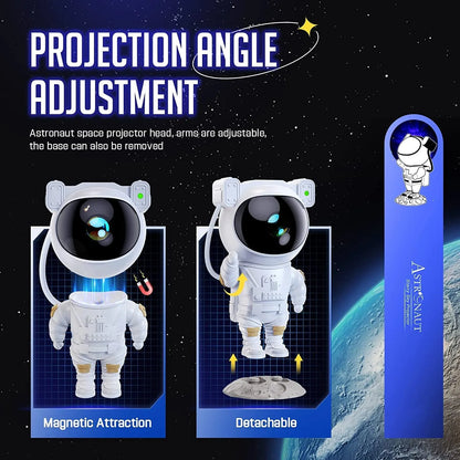 Astronaut Galaxy Projector with Remote Control - 360° Adjustable Timer Kids Astronaut Nebula Night Light, for Gifts,Baby Adults Bedroom, Gaming Room, Home and Party (Corded Electric)