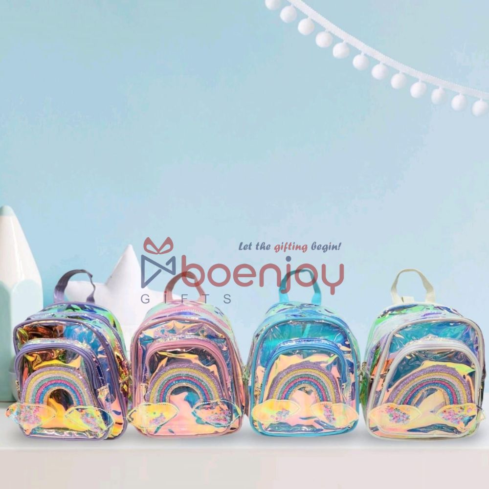 Rainbow Bag for Kids Girls| Girl's Unicorn Cartoon Stylish Glitter Sequins Bag | Birthday Return Gifts Printed (Pack of 1)