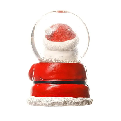 Christmas Santa Claus Snow Globe Glitter Dome Water - Festive Holiday Christmas Decoration, Santa Figurine with Wreath, (Only Light) | Size 8 cms