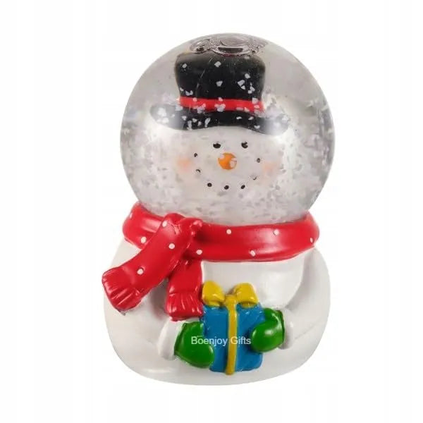 Christmas Snowman Snow Globe Glitter Dome Water - Festive Holiday Christmas Decoration, Snowman Figurine with Gift Box, (Only Light)