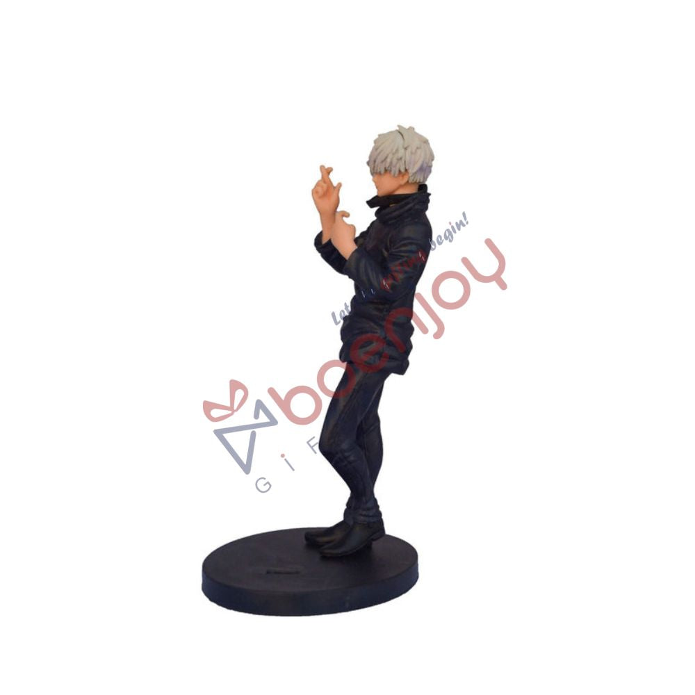 Jujutsu Kaisen - Saturo Gojo Anime Figure | 1 pc only | No Box Packing | 20 cm | Study Table Office Desk Collectible (Saturo Gojo Fingers Crossed)