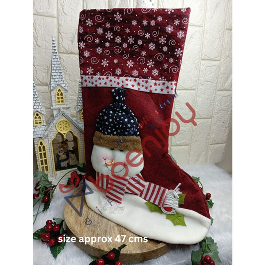 Christmas Stocking Gift Bag, Large Size, Santa Claus Gift Candy Socks, Hanging Ornament for Christmas Eve | Size Approx 47 cm