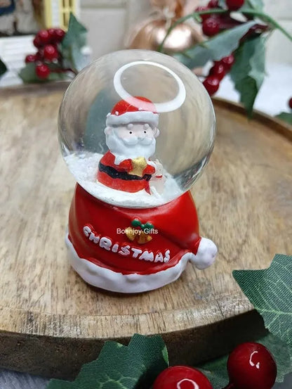 Christmas Santa Claus Snow Globe Glitter Dome Water Christmas Decoration, Size Approx 8 cm (Only Light, No Music)