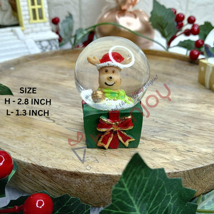 Christmas Santa Claus Snow Globe Glitter Dome Water - Festive Holiday Christmas Decoration with Santa in Gift Box Base