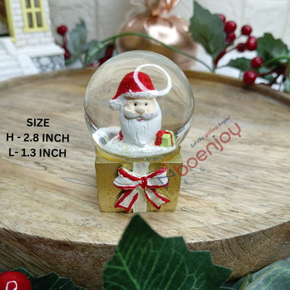 Christmas Santa Claus Snow Globe Glitter Dome Water - Festive Holiday Christmas Decoration with Santa in Gift Box Base