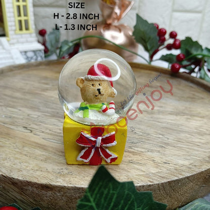 Christmas Santa Claus Snow Globe Glitter Dome Water - Festive Holiday Christmas Decoration with Santa in Gift Box Base