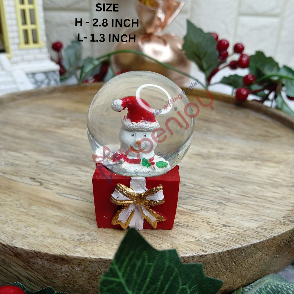 Christmas Santa Claus Snow Globe Glitter Dome Water - Festive Holiday Christmas Decoration with Santa in Gift Box Base