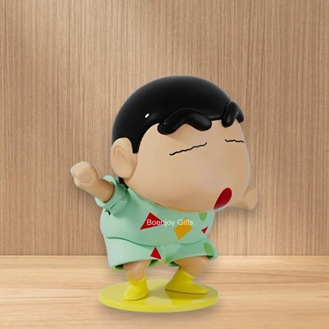 shinchan Dancing Wind-Up Figure Toy – PVC Material, 12 cm – Moving Head & Hands Action for Kids & Anime Fans (Green)