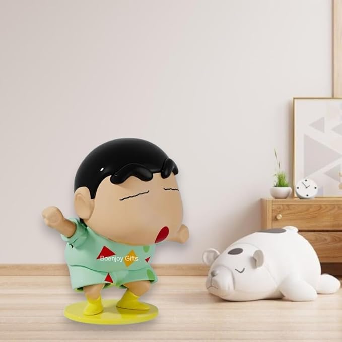 shinchan Dancing Wind-Up Figure Toy – PVC Material, 12 cm – Moving Head & Hands Action for Kids & Anime Fans (Green)