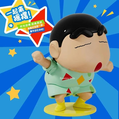 shinchan Dancing Wind-Up Figure Toy – PVC Material, 12 cm – Moving Head & Hands Action for Kids & Anime Fans (Green)