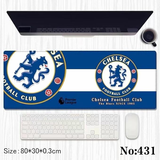 BOENJOY Gifts- Chelseaa Desk Mat | Deskpad | Mouse Pad | Laptop Mat for Work from Home | Gaming Art Mouse Pad | Computer Table Mat | Football Deskpad for Office Table | 80 cm