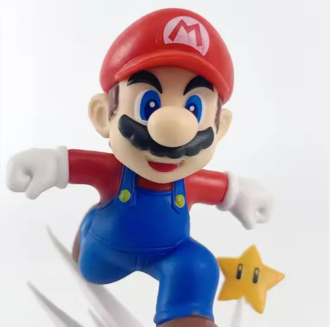 Action Figure - Mario Collectible with Star & Shell Base | 12 CM