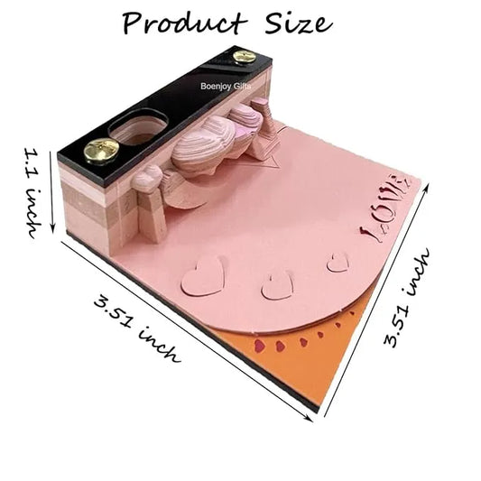 I Love You-Themed 3D Sticky Notes Set with Pen Holder – 150 Pieces, Decorative Stationery for Office and Home, Unique Gift