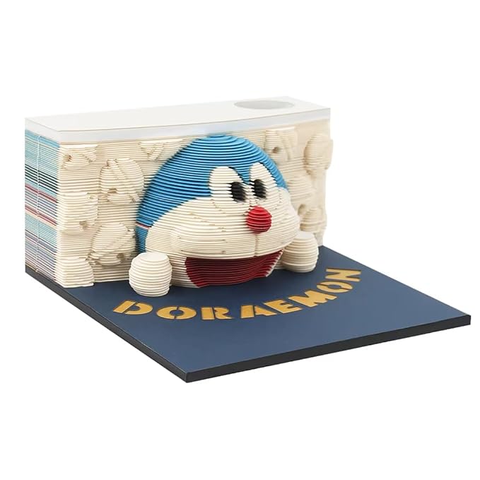 Doraemon-Themed 3D Sticky Notes Set with Pen Holder – 150 Pieces, Decorative Stationery for Office and Home, Unique Gift for Doraemon Fans