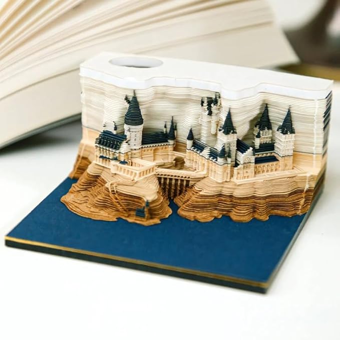 Harry Potter 3D Memo Pad Paper Art Castle, Foldable Standable Note Paper Notepad Non-Stick Sticky Note | 150 Sheets | Size Approx 8-9 CM