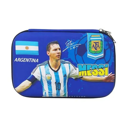 Lionel Messi Pencil Case with 2 Compartments, Pencil Pouch for Kids, Pencil Box for Boys School Supply Organizer for Students, Stationery Box, Cosmetic Zip Pouch Bag | Size 22x15 cm