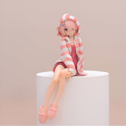 Anime Re Zero Rem action figure toys for Car Dashboard, Study Table, Office Desk, Car Decoration - Gift for Fans and Collectors | Ram Room Wear Pink, 1 pcs