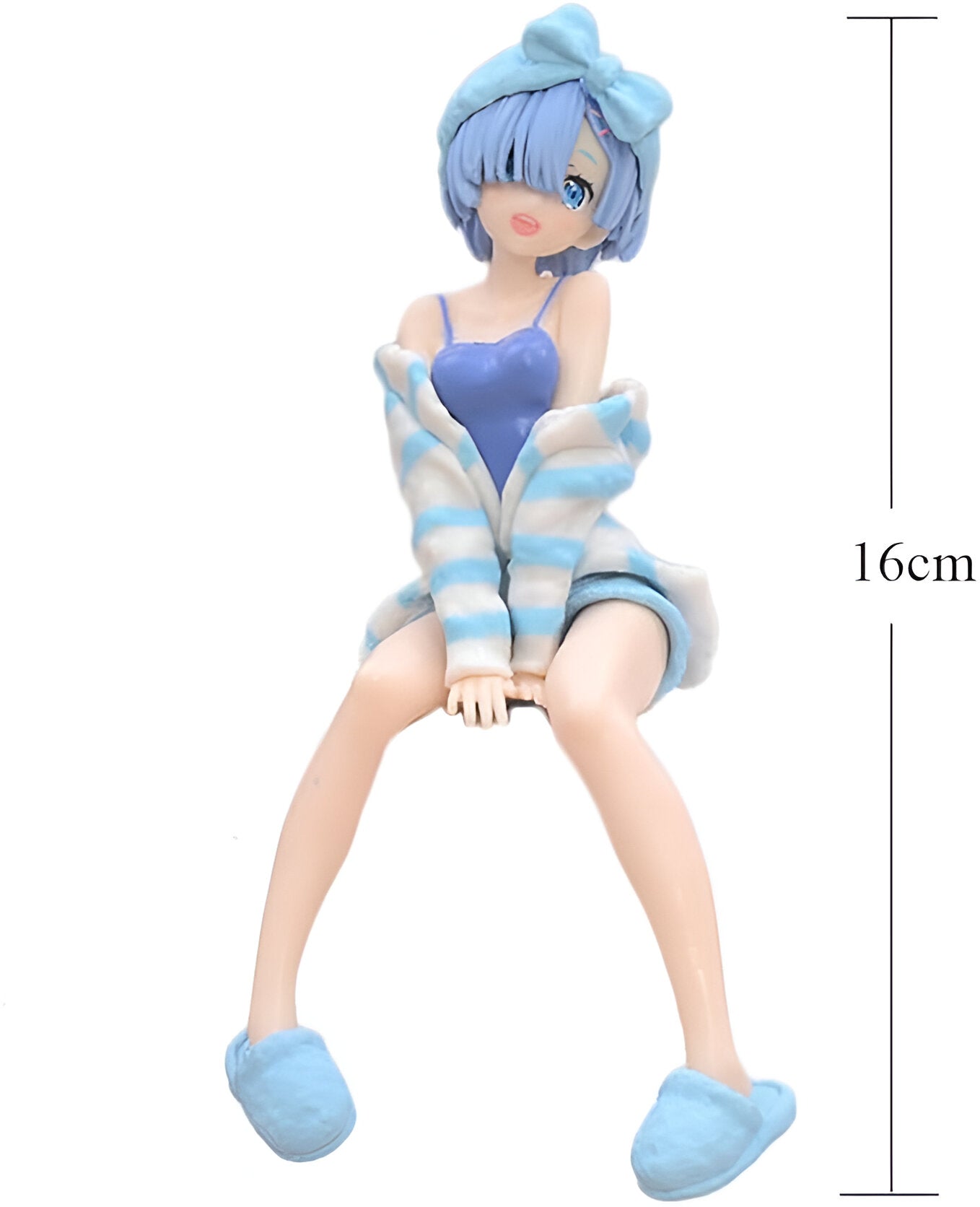 Anime Re Zero Rem action figure toys for Car Dashboard, Study Table, Office Desk, Car Decoration - Gift for Fans and Collectors | Ram Room Wear Blue, 1 pcs