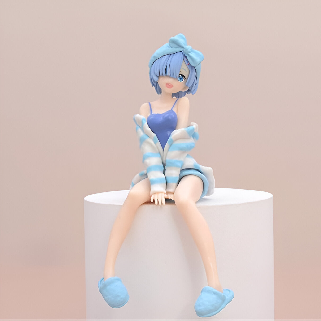 Anime Re Zero Rem action figure toys for Car Dashboard, Study Table, Office Desk, Car Decoration - Gift for Fans and Collectors | Ram Room Wear Blue, 1 pcs