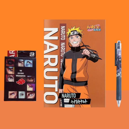 Naruto Gift Set - B5 Notebook, Akatsuki Playing Cards & Itachi Pen