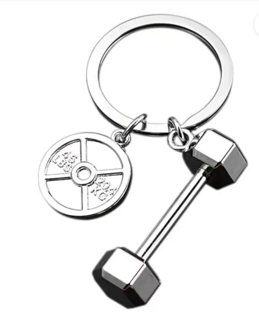 Dumbbell and Plate Gym Keychain | Fitness Lovers Gift