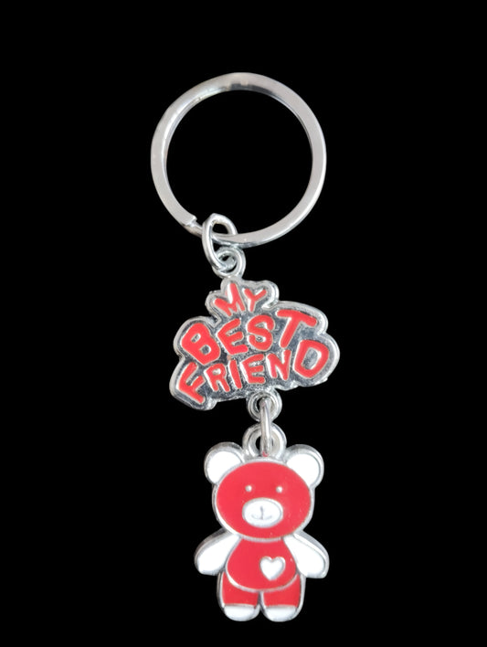 My Best Friend Bear Metal Keychain | Cute and Personalized Keychain Gift for Friends