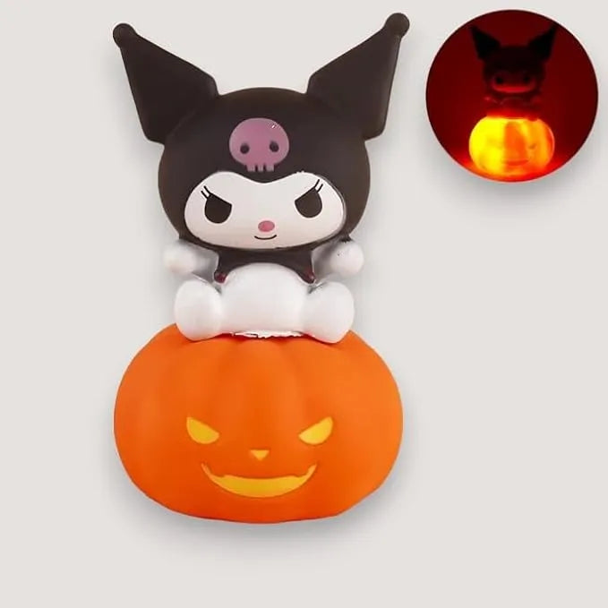 Kuromi Halloween Night Light Lamp - Mischievous Pumpkin Design with LED Glow, 11cm