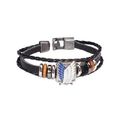 Attack on Titan - Scouting Legion Logo Bracelet for Men – Faux Leather Layer Bangle