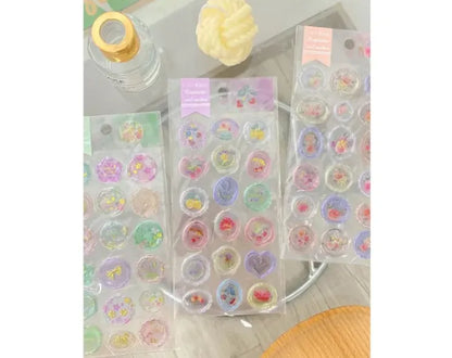 3 Pack Cute Transparent Pinteresty Wax Stamp Sticker 3D Cartoon Wax Seal Stickers