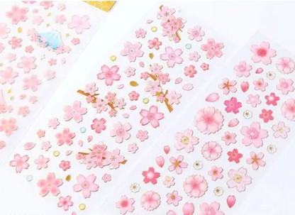 Japanese Style Self-Adhesive DIY Decorative Cherry Blossom Decals for Scrapbooking or Card Making (Pack of 6)