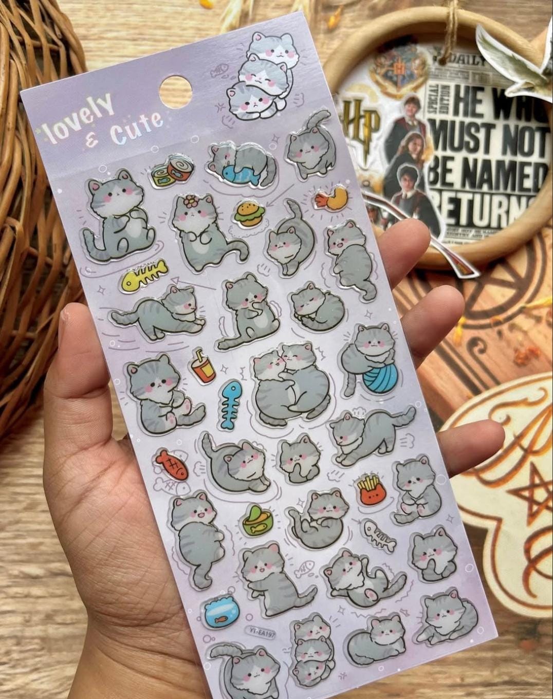 Cute Animal Aesthetic Clear Stickers – Set of 6 for Scrapbooking, Journaling, and DIY Projects