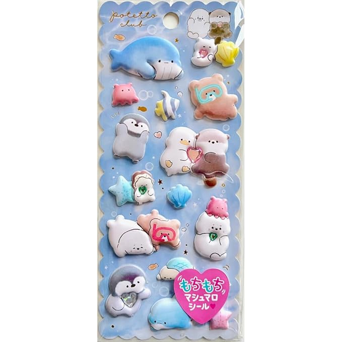 3D Thick Puffy Stickers for Kids & Girls – Cute Kawaii Soft Squishy Stickers with Gems, Reusable for Stationery, Phone Cases, and More (8 Sheets, 3D Thick - 8 Pack)