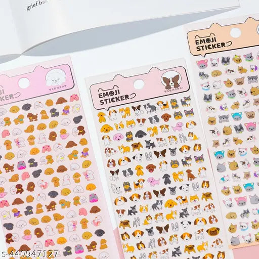 Animal Emoji Sticker Decorative Set – Cute Emoji Stickers for Diaries, Handbooks, and Painting (Pack of 6)