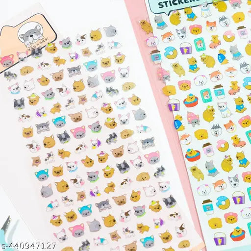 Animal Emoji Sticker Decorative Set – Cute Emoji Stickers for Diaries, Handbooks, and Painting (Pack of 6)