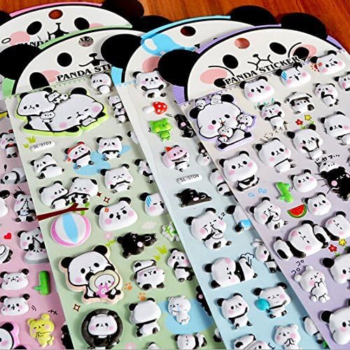 4 Sheets Cute Lovely Puffy DIY Decorative Adhesive Sticker Tape – Kids Craft and Scrapbooking Sticker Set