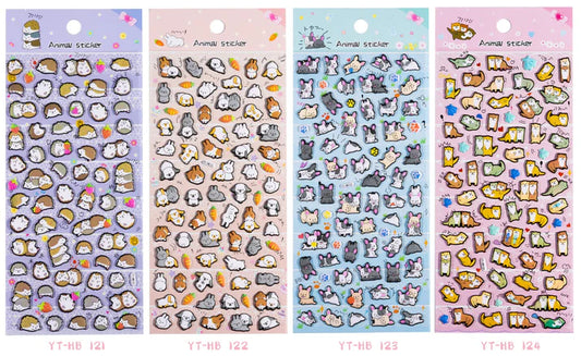 Cute Animal Deco Sticker set  of 4