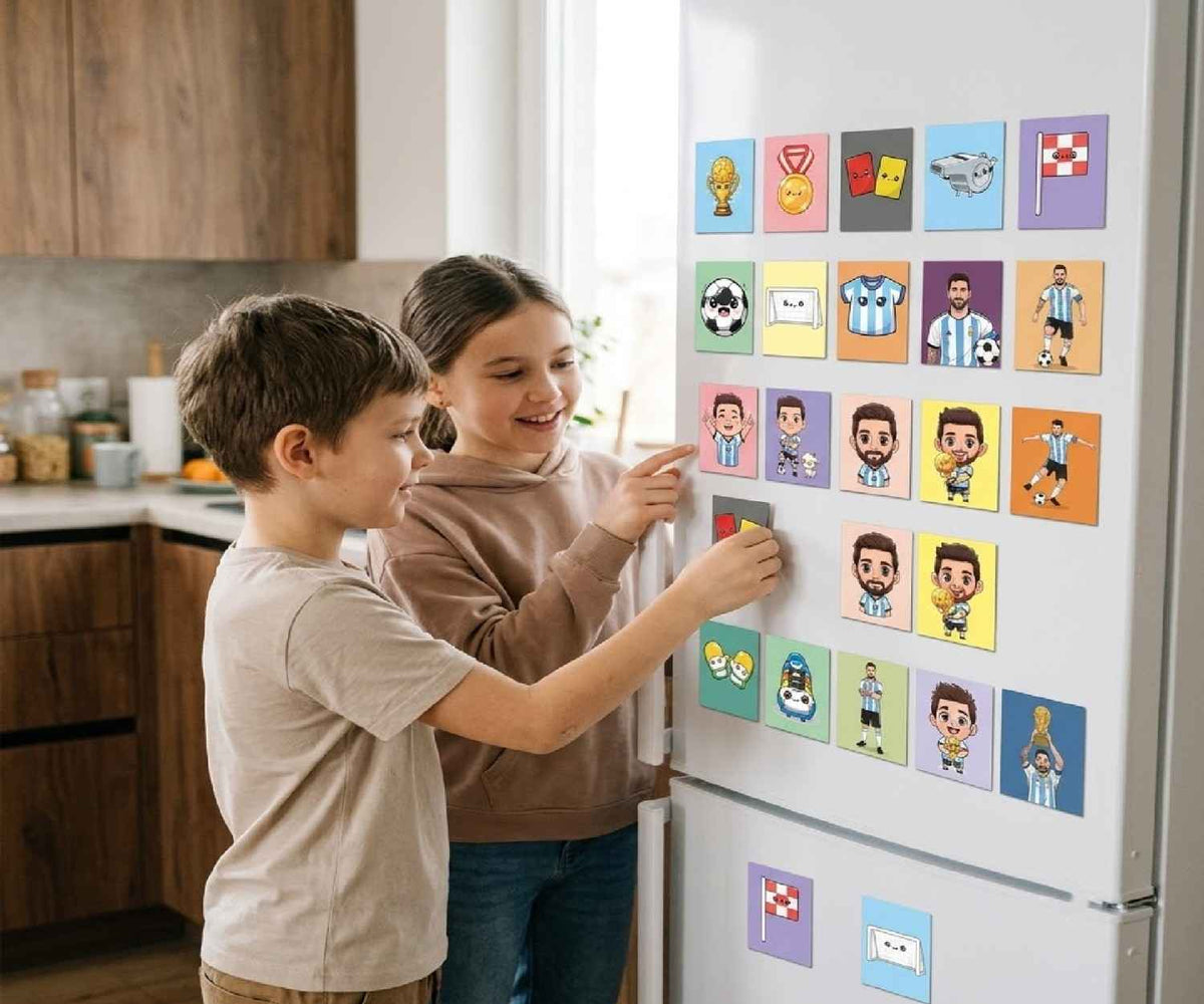 Lionel Messi Kids Fridge Magnet Set, Refrigerator Magnets | Fun Collectible Gift & Home Décor (Pack of 20) 4x5 cm