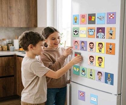 Lionel Messi Kids Fridge Magnet Set, Refrigerator Magnets | Fun Collectible Gift & Home Décor (Pack of 20) 4x5 cm