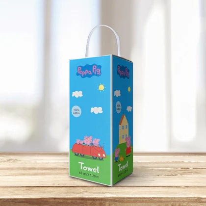 Sassoon Multicolour Cotton Peppa Pig Kids Bath Towel with Gift Box 60 x 120 cm
