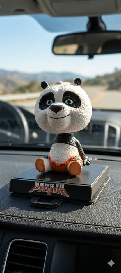 Kung Fu Panda Moving Head Car Dashboard Toy | Cute Panda Bobblehead Figurine | Car Interior Decoration | Dashboard Decoration Toy 12.5 cm
